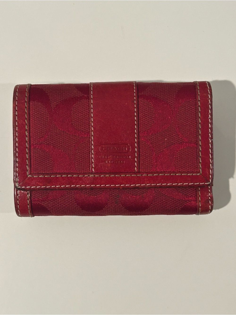 Vintage Y2K Coach Soho Mini Signature C Red Wallet Rare